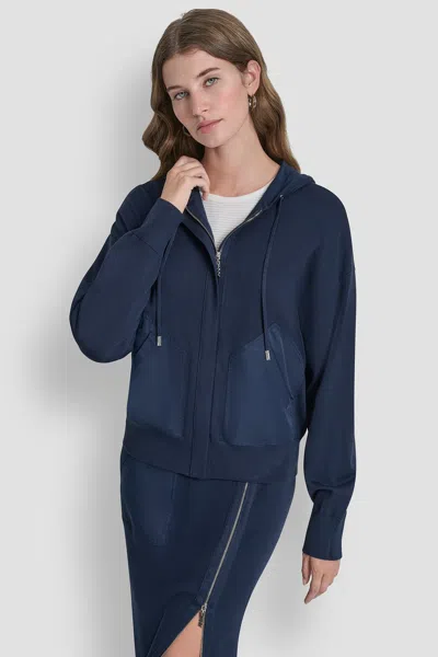 Dkny Women's Hooded Sweater In Blue