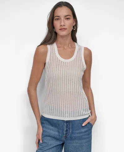 Dkny Women's Drop Stitch Tank Top In Ivory