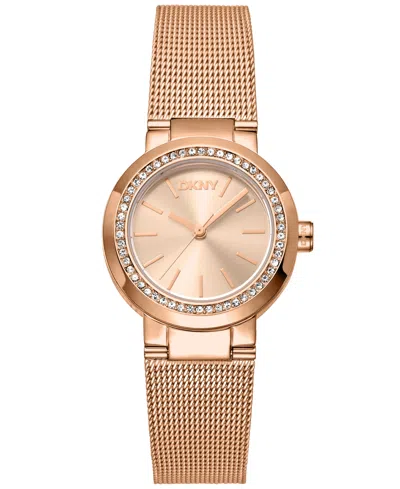 Dkny Women's Eastside Rose Gold-tone Stainless Steel Bracelet Watch, 28mm