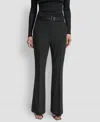Dkny Women's Elizabeth Stripe Pintuck Mid-rise Flare Trousers In Black