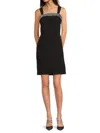 Dkny Women's Embellished Neck Minidress In Black