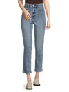 Dkny Women's Embellished Slim Straight Ankle Jeans In Ocean
