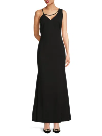 Dkny Women's Embellished Strap Maxi Dress In Black