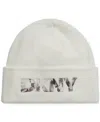 Dkny Women's Embossed City Logo Beanie In Black