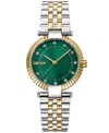 Dkny Women's Essential Glitz Dark Green Dial Gold Two-tone Stainless Steel Bracelet Watch 30mm