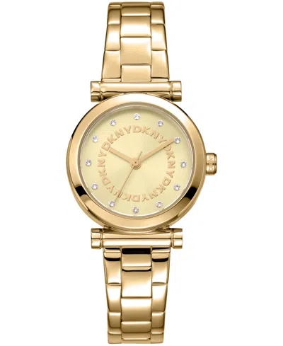 Dkny Women's Essentials Quartz Gold-tone Stainless Steel Bracelet Watch 28mm