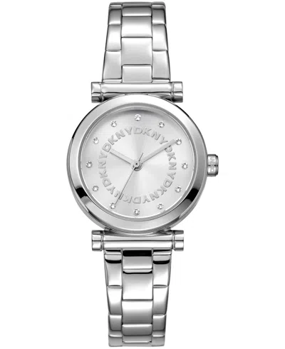 Dkny Women's Essentials Quartz Stainless Steel Bracelet Watch 28mm In Metallic