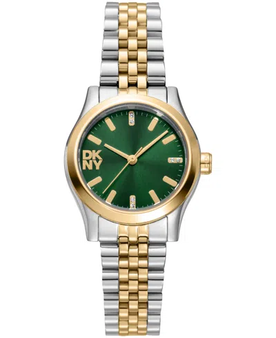 Dkny Women's Essentials Quartz Two-tone Stainless Steel Bracelet Watch 28mm In Multi