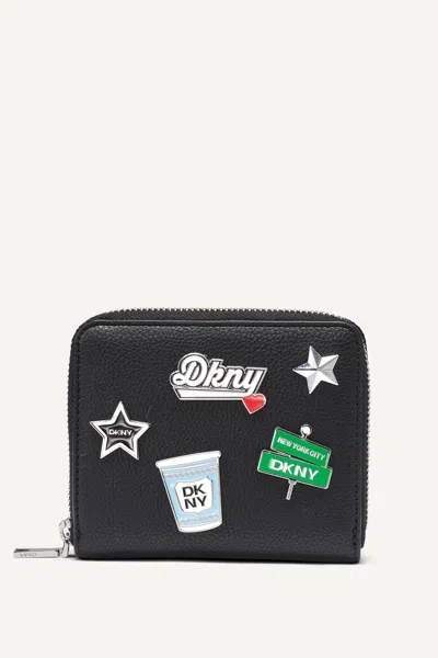Dkny Women's Etta Small Zip Around Wallet In Black