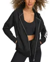 DKNY WOMEN'S EXPLODED-LOGO FRONT-ZIP HOODIE