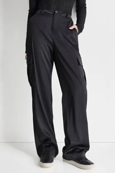 Dkny Women's Extra High-rise Straight-leg Cargo Pants In Black