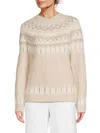 Dkny Women's Fair Isle-style Sweater In Cortado Heather