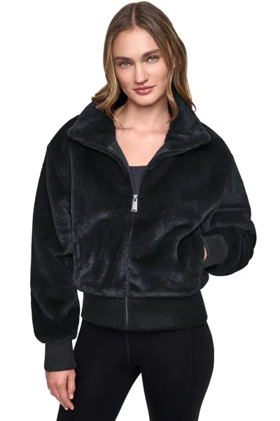 Dkny Women's Faux Fur Bomber In Black