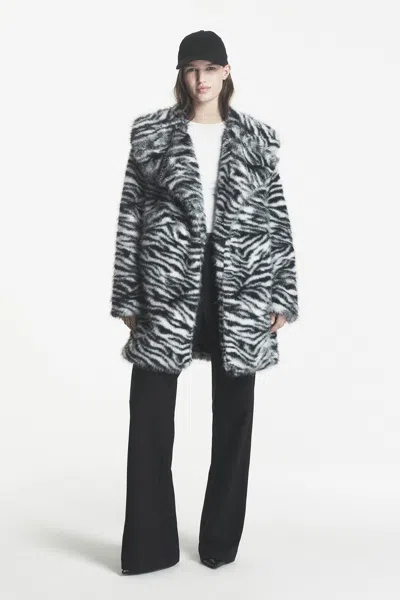 Dkny Women's Faux Fur Snow Leopard Jacket In Animal Print