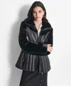 Dkny Women's Faux-fur Spread-collar Puffer Jacket In Black
