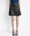 Dkny Faux Leather Miniskirt In Black