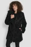 Dkny Women's Faux Teddy Fur Jacket In Black