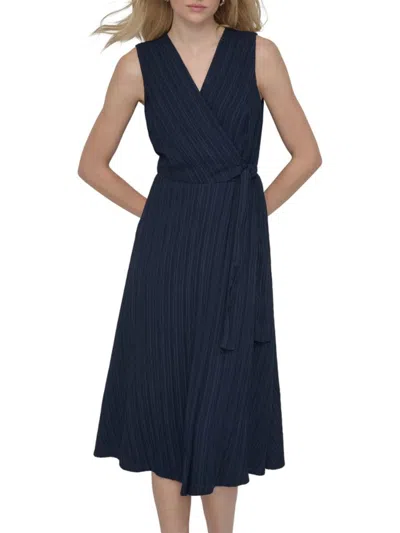 Dkny Women's Faux Wrap Dobby Midi-dress
