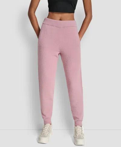 Dkny Women's Feather Yarn Tonal Jogger In Pink