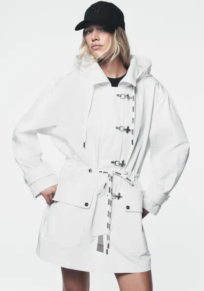 Dkny Women's Fire Clasp Anorak Jacket In White