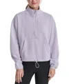 Dkny Women's Fleece Half-zip Bungee-hem Sweatshirt In Orchid
