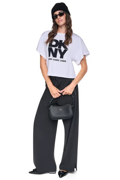 Dkny Dolman Sleeve Logo T-shirt In White