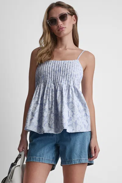 Dkny Women's Floral Jacquard Tank Top In Blue