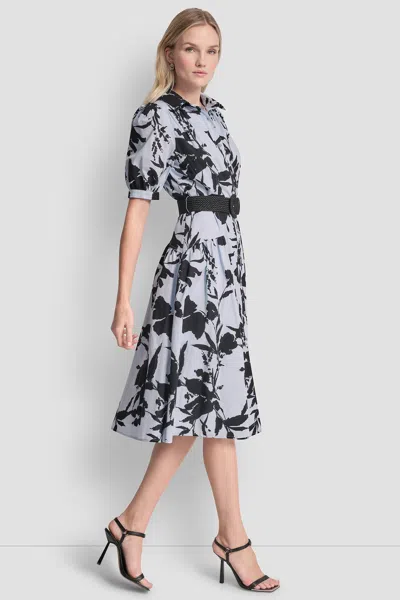 Dkny Women's Floral Print Midi Shirt Dress In Multi