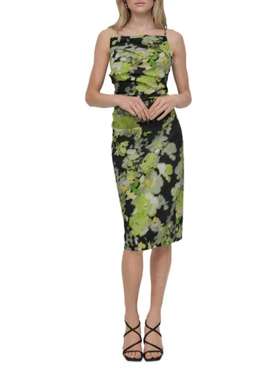 Dkny Women's Floral Ruched Sheath Midi-dress