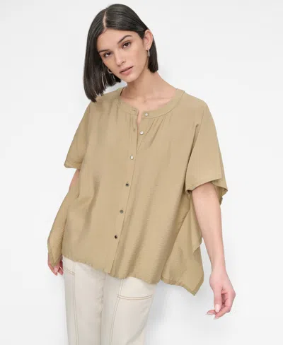 Dkny Women's Flowy Voile Top In Neutral