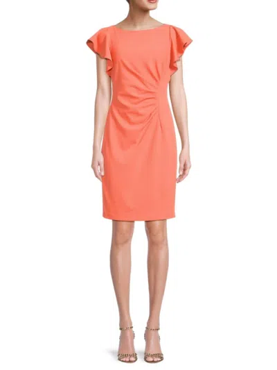 Dkny Women's Flutter Mini Sheath Dress In Orange