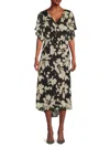 Dkny Women's Flutter-sleeve Printed Midi Dress