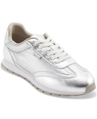 Dkny Women's Forsythe Lace-up Sneakers In Silver