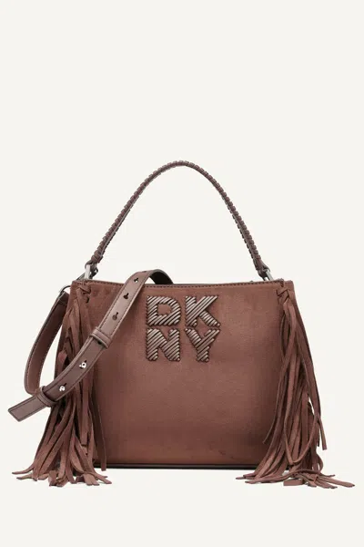 Dkny Women's Foster Medium Fringe Satchel In Chocolate