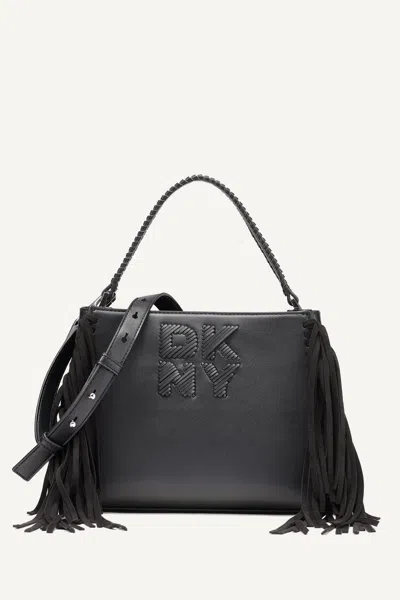 Dkny Women's Foster Medium Fringe Satchel In Black