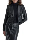 Dkny Fringe Jacket In Black