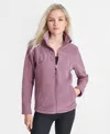 Dkny Women's Full-zip Varsity Logo Top In Purple