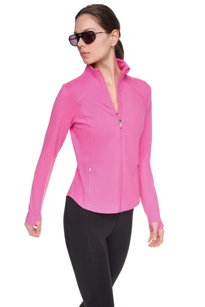 Dkny Women's Funnel Neck Full Zip Jacket In Pink