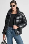 Dkny Women's Funnel-neck Lightweight Puffer Jacket In Black