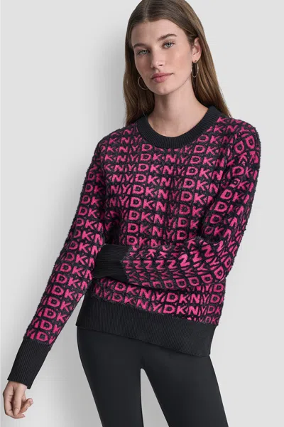 Dkny Women's Fur All Over Logo Sweater In Multi