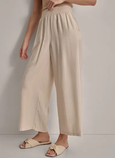 Dkny Women's Garment Dye Wide Leg Ankle Pants In Neutral