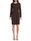Dkny Women's Gathered Side Buckle Sheath Minidress In Brown
