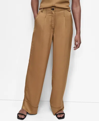 Dkny Women's Glazed Dressing Contrast Stitch Pant In Brown