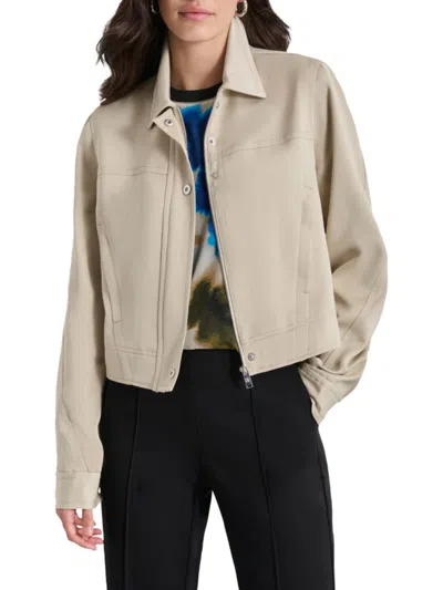 Dkny Women's Glazed Trucker Jacket In Brown