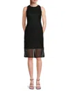 Dkny Grid Sheath Dress In Black