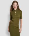 Dkny Women's Grommet Mock Neck Sweater In Green