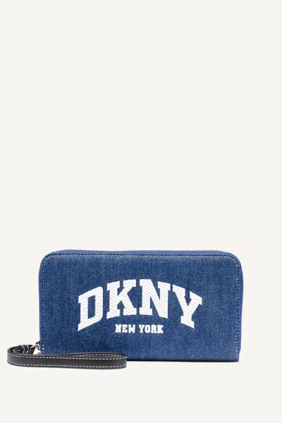 Dkny Women's Hadlee Large Zip Around Wallet In Blue