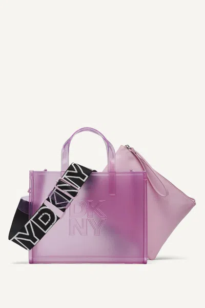 Dkny Women's Hadlee Small Jelly Logo Tote In Pink