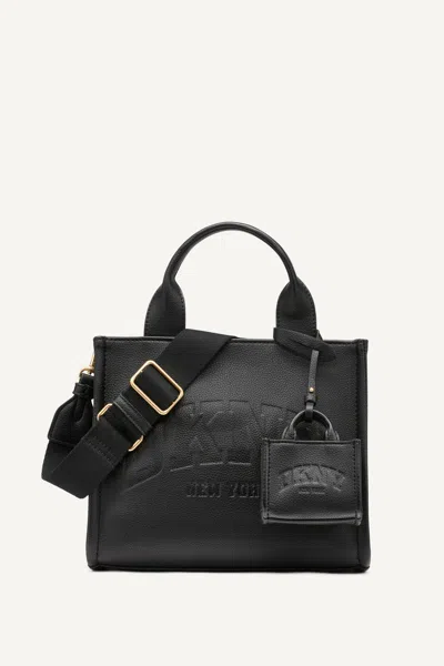 Dkny Women's Hadlee Small Logo Tote In Black/gold
