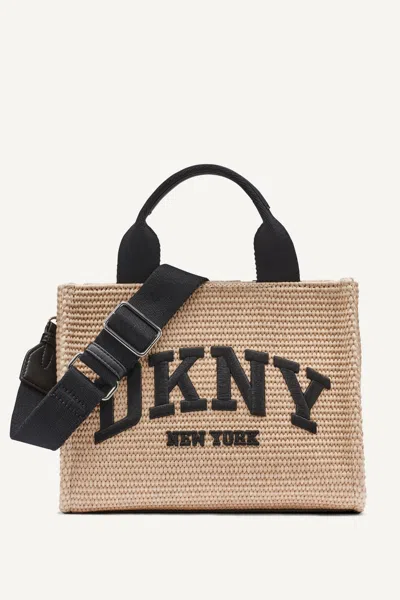 Dkny Women's Hadlee Small Straw Logo Tote In Pink
